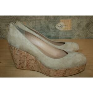 Stuart Weitzman Tan Suede Leather Wedge Pumps 11 M